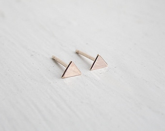 Triangle Stud Earrings in 14k Rose Gold Fill