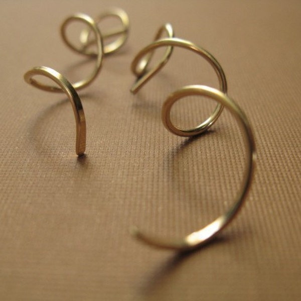 Corkscrew Spiral Earrings 14k Gold Fill