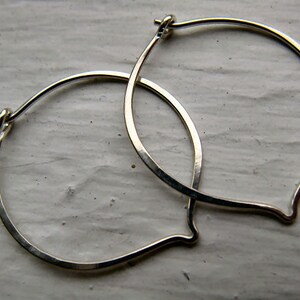 Small leaf hoops in sterling silver image 4