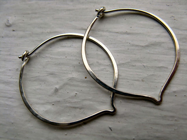 Small leaf hoops in sterling silver image 4