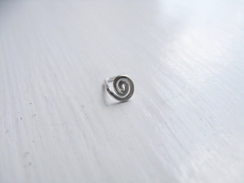 Spiral Nose Stud Sterling Silver image 1