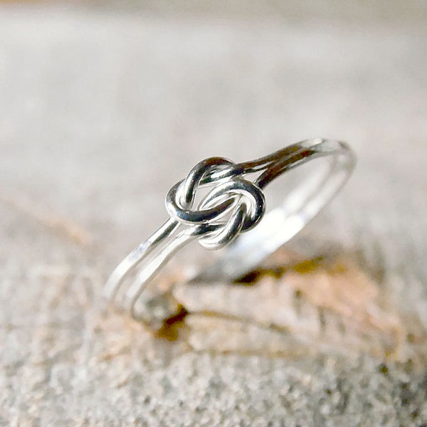 Double Love Knot Ring Sterling Silver