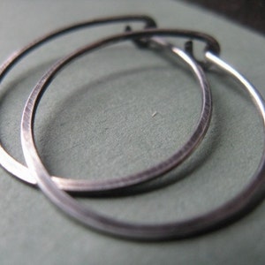 Hammered Hoop Earrings Sterling Silver