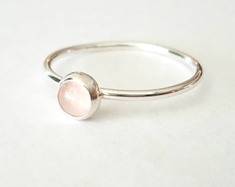 Rose Quartz Ring in Sterling Silver