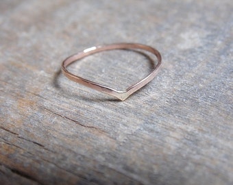 Chevron Ring 14k Rose Gold Fill