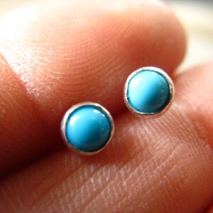 Turquoise Stud Earrings Stering Silver image 5