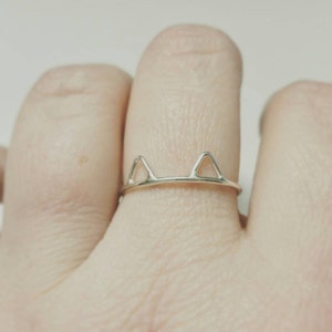 Cat Ring in Sterling Silver Cat Ears