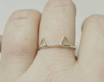 Cat Ring in Sterling Silver Cat Ears