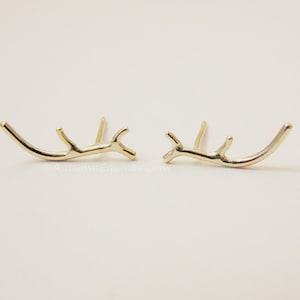 Small 14k Gold Filled Antler Earrings Stud Earrings