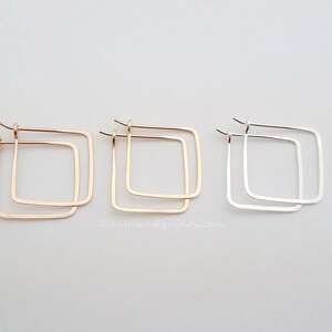 Square Hoop Earrings 14k Gold Filled image 2