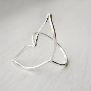 Whale Tail Ring Mustache Ring Butterfly Wing Ring image 4