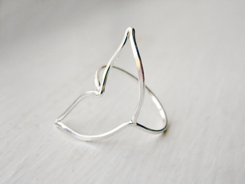 Whale Tail Ring Mustache Ring Butterfly Wing Ring image 4