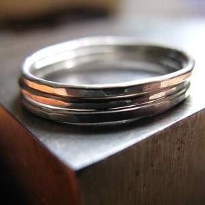 Stackable Rings in Sterling Silver Set of Three Stacking Rings