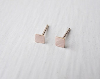 Square Stud Earrings 14k Rose Gold Fill