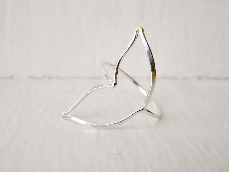 Whale Tail Ring Mustache Ring Butterfly Wing Ring image 1