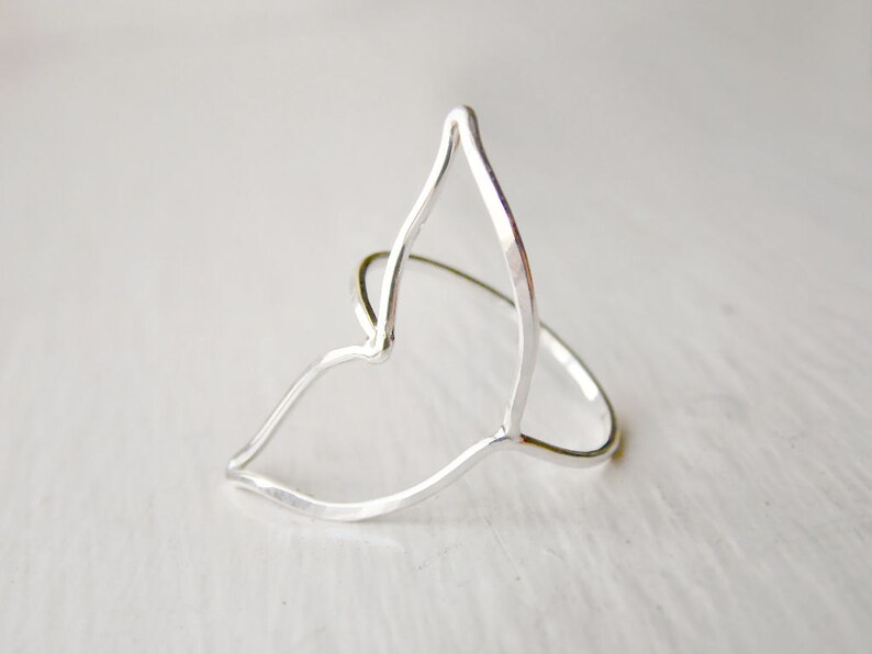 Whale Tail Ring Mustache Ring Butterfly Wing Ring image 3