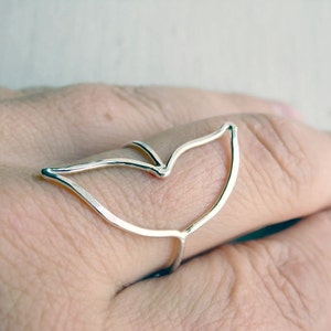Whale Tail Ring Mustache Ring Butterfly Wing Ring image 5