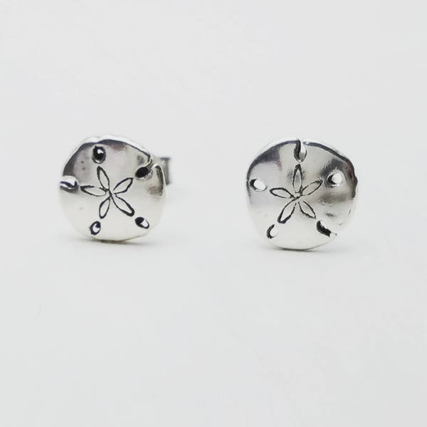 Sterling Silver Sand Dollar Stud Earrings