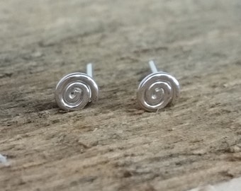 Sterling Silver Spiral Stud Earrings