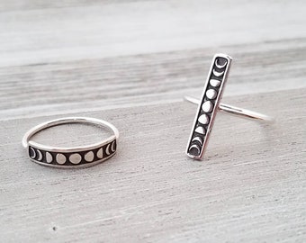 Moon Phase Ring in Sterling Silver