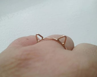 Cat Ears Ring Cat Ring 14k Rose Gold Fill