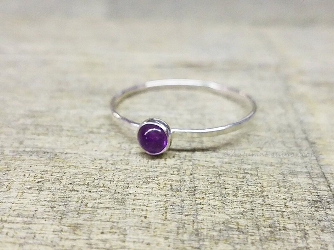 Amethyst Ring Sterling Silver Stacking Ring - Etsy