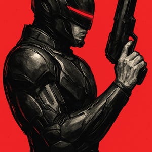 Robocop 2014 Inspired Artwork. 11in by 17in poster Digital File  Futuristic Cyborg PNG
