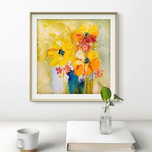 Giorno soleggiato - Dipinto ad olio originale Bellissimo fiore Opera d'arte personalizzata - Regalo di compleanno perfetto