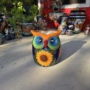 Handmade Talavera Owl Planter