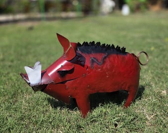 Metal Razorback Hog - Yard Decor