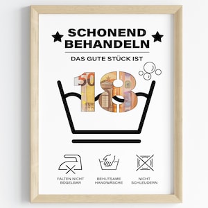Geldgeschenk zum 18 Geburtstag Geschenkidee | Volljährig endlich 18 Geburtstagsgeschenk | Geschenk Idee Download PDF | Poster Geburtstag