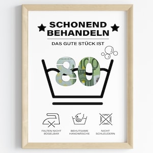 Geldgeschenk zum 80. Geburtstag | Schonend behandeln Geburtstagsgeschenk | kreative Geschenk Idee Download PDF | Poster runder Geburtstag