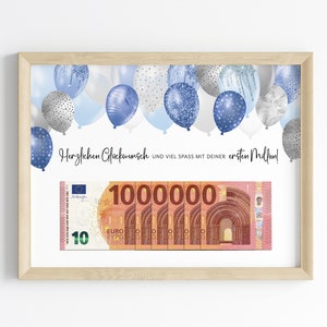 Regalo in denaro per il compleanno | Regalo di compleanno | primo milione | Scarica l'ultimo regalo da stampare autonomamente | Italiano: Dare soldi