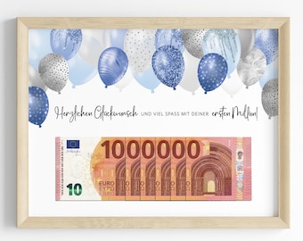 Birthday cash gift | Birthday gift | First million | Last-minute gift | Download to print | PDF | Give money