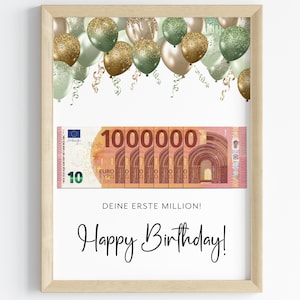Regalo in denaro per il compleanno | Regalo di compleanno | primo milione | Scarica l'ultimo regalo da stampare autonomamente | Italiano: Dare soldi