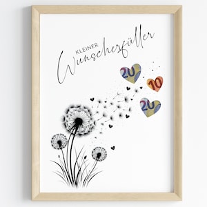 Geldgeschenk Geburtstag | Geburtstagsgeschenk | Last Minute Geschenk zum selbstdrucken Sofort Download A4 | Geschenk kleiner Wunscherfüller