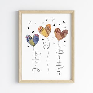 Geldgeschenk Hochzeit | Hochzeitsposter | kreatives DIY Geschenk | Brautpaar Geschenk | Hochzeitsgeschenk Geld | Last minute Sofort Download