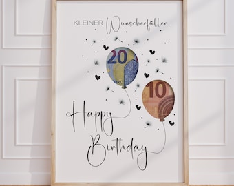 Birthday Money Gift | Birthday Present | Last Minute Birthday Gift PDF Instant Download | Gift | Small Wish Granter