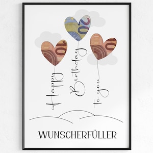 Geldgeschenk Geburtstag | Geburtstagsgeschenk | Last Minute Geschenk zum Geburtstag PDF Sofort Download | Geschenk | kleiner Wunscherfüller
