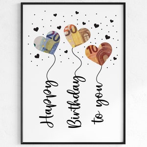 Geldgeschenk Geburtstag | Wunscherfüller | Last Minute Geschenk zum Geburtstag PDF Sofort Download | Geschenk | Geburtstagsgeschenk