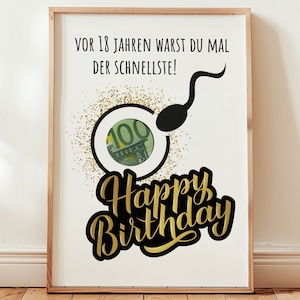 Cadeau d'anniversaire amusant pour les 18 ans | Cadeau d'anniversaire FSK 18 ans adulte | Idée cadeau téléchargement instantané PDF | Imprimer une affiche d'anniversaire