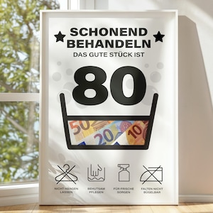 80歳の誕生日にお金の贈り物 |誕生日プレゼントを優しくおもてなし |クリエイティブなギフトのアイデア PDF をダウンロード |丸い誕生日ポスター