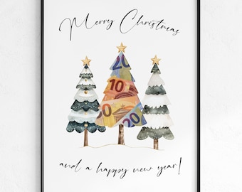 Weihnachtsgeschenk | Geldgeschenk Weihnachten | Last Minute Geschenk zum heilig Abend A4 PDF Sofort Download | Geschenk | Weihnachtskarte A5