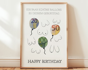 Funny birthday money gift | Funny birthday gift for men, boyfriends | Last-minute gift PDF instant download | Gift to make you laugh