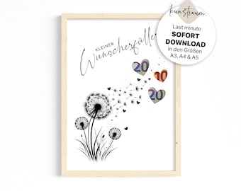 Cash gift for a birthday | Birthday present | Last-minute birthday present PDF instant download | Gift | Small wish-fulfiller