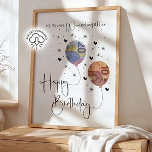 Geldgeschenk Geburtstag | Geburtstagsgeschenk | Last Minute Geschenk zum Geburtstag PDF Sofort Download | Geschenk | kleiner Wunscherfüller Bild 11