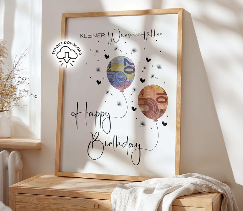 Geldgeschenk Geburtstag | Geburtstagsgeschenk | Last Minute Geschenk zum Geburtstag PDF Sofort Download | Geschenk | kleiner Wunscherfüller Bild 11