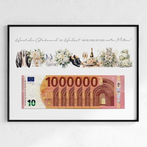 Geldgeschenk zur Hochzeit | Hochzeitsgeschenk | erste Million | Last Minute Geschenk Download zum Selbstdrucken | PDF | Geld schenken