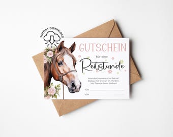 Riding lesson voucher for girls | Riding gift for horse lovers | Riding gift for children & teenagers | Gift idea for children with horses