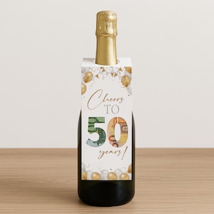 Geldgeschenk 50. Geburtstag | Last Minute Geschenk Etikett Wein | Sofort Download | Flaschenanhänger | Flaschenetikett Geburtstagsgeschenk